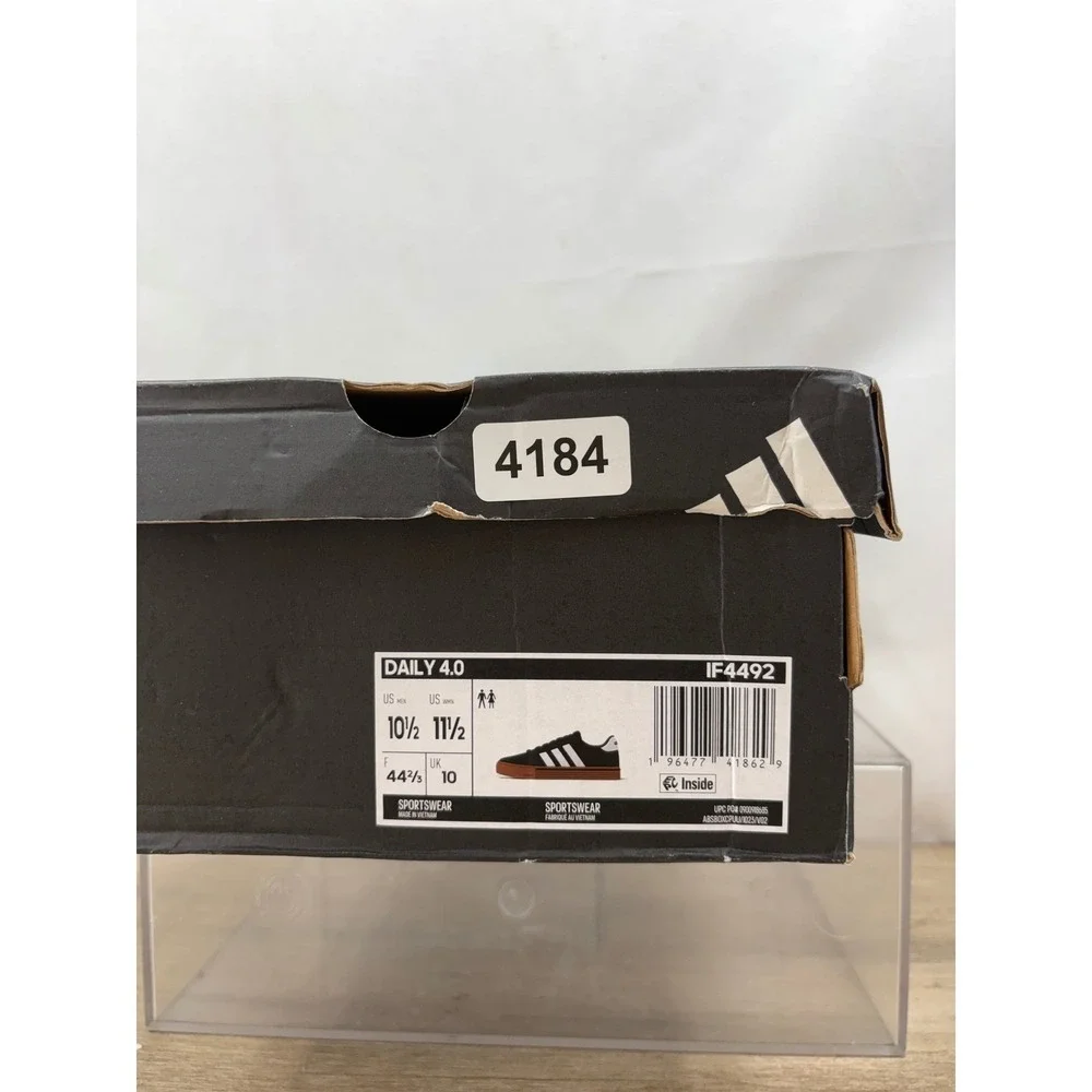 Adidas Daily 4.0 Mens Sz 10.5 Charcoal Gray White Gum Sole‎ Sneakers